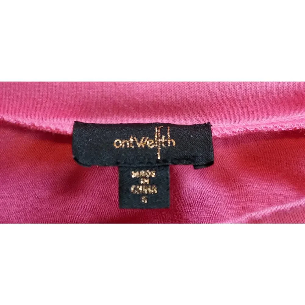 Ontwelfth hot pink short ruffle-sleeve top - Size Small - Picture 3 of 3